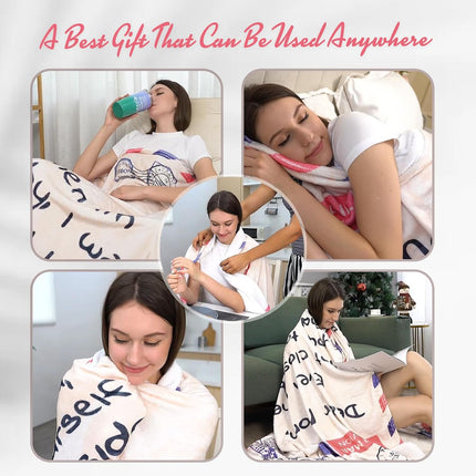 Zachte flanellen deken voor mama – Persoonlijk cadeau – 140x180cm