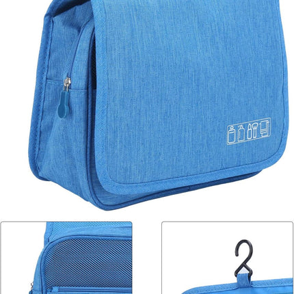 Opvouwbare Hangende Toilettas Hemelsblauw met Compartimenten en Haak