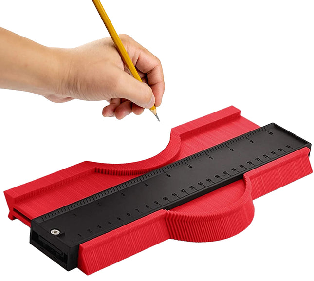 Contour gauge | 25 cm | Outline Duplicator | Large Cutting Contour Duplicator Meter | ABS Plastic Measuring Tool | Red 