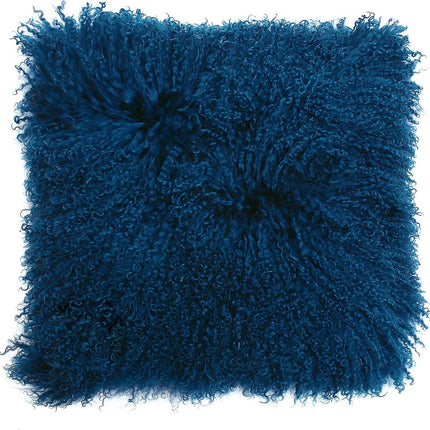 Luxuriöser Kissenbezug aus mongolischem Fell – Wildleder mit Lederrücken – 40 x 40 cm