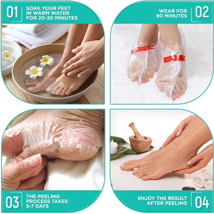 2 Pairs of Foot Masks - Exfoliating Foot Mask for Dry, Cracked Feet - Professional Foot Mask - Removes Dead Skin and Calluses - Smoothes Your Feet - Natural Treatment Exfoliating Foot Mask - Restores Rough Heels