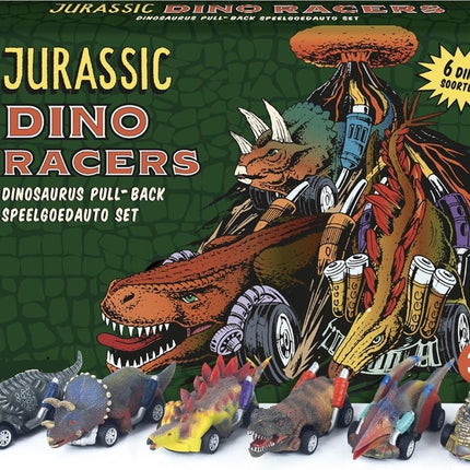 Jurassic Dino Racers - Dinosaur Toy Car Set Boys - Set of 6