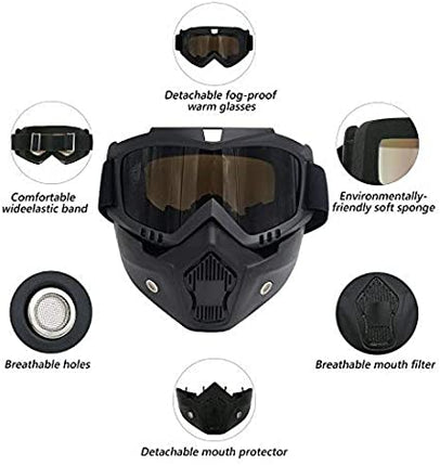 Motorradbrille, Motocross-Masken, Motorräder, Sonnenbrille, Motorradbrille, Staubschutzbrille, abnehmbare Gesichtsmaske, winddicht, für Outdoor-Radfahren, Cross-Off-Road-Brille