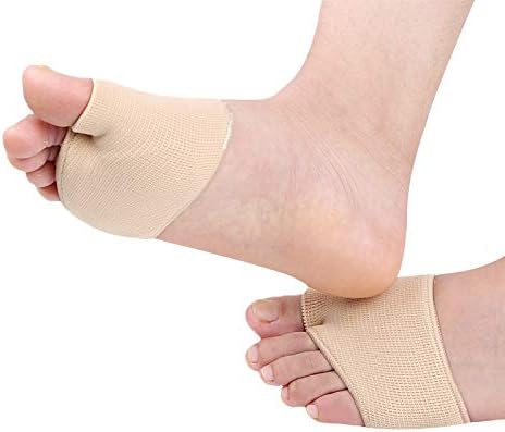 Gel-Vorfußbandage gepolstert mt. 40–44 – 4 Paar – 4 x rechts und 4 x links – elastisches Gestrick – Linderung für hohe Absätze – Schmerzlinderung und Druckentlastung bei Spreizfuß, Ballenschmerzen, verhindert Hornhaut und Hühneraugen im Vorfuß 