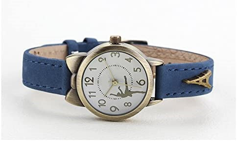 horloge kinderen - Ballerina - Eifeltoren - blauw leren bandje - educatief - communie cadeau - verjaardagscadeau meisje