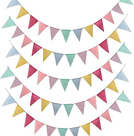 Pack of 5 Garlands - Banner Garland Outdoor Decoration for Wedding, Party, Christmas, Birthday Party 