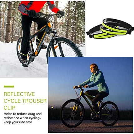 3 paar fietsbroekclips Reflecterende broekclips Elastische broekclips Reflectoren PVC gecoate fiets enkelbanden/ hardloop mouwbanden voor mannen vrouwen fietsers/hardlopers