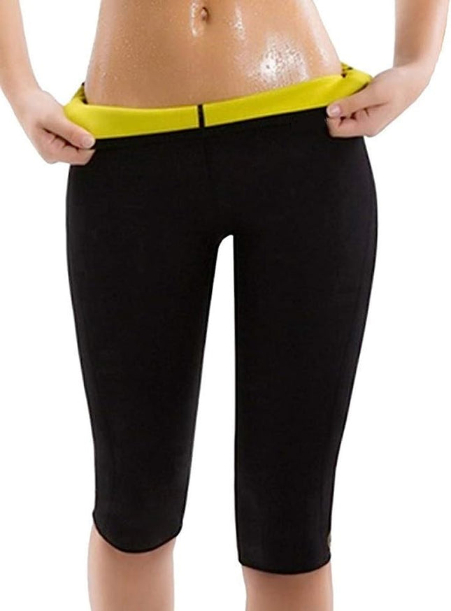 Damen Sport Leggings, Neoprenhose Damen, Sweathose Damen Jogginghose Laufhose Fitnesshose, Legging Caprihose