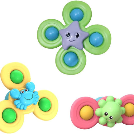 3-teiliges Set Saugnapfspielzeug für Babys, Badespielzeug Baby, lustiges Wasserspielzeug mit Saugnapf, Badespielzeug Baby für Kinder, Kleinkinder, sensorisches Spielzeug Baby im Alter von 1–6 Jahren 