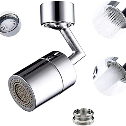 Universeller Wasserhahn mit Sprühfilter, um 720° drehbarer Wasserhahn-Sprühkopf mit robustem Kupfer- und ABS-Spritzschutz, mit Sauerstoff angereicherter Schaum, 4-lagiger Netzfilter