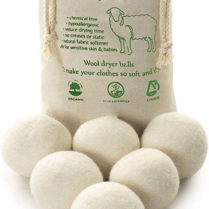Wolltrocknerbälle, aus Nepal, natürlicher handgefertigter Weichspüler, der Falten reduziert, wiederverwendbare Packung mit 6 Stück [X-Large] 