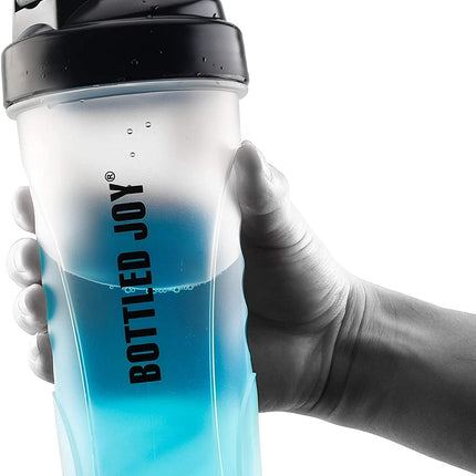 Premium-Shaker-Flasche – lebensmittelechtes PP, spülmaschinen- und mikrowellenfest, rutschfest mit Rührkugel