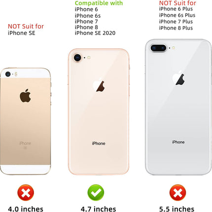 Mobiele telefoonhoesje geschikt voor iPhone 8/7/6/6s/SE2020 - RFID-bescherming - kaartsleuf - geldsleuf - standaard - magnetische flip-case - pu leer - blauw