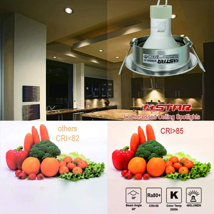 Recessed Spotlight - LED Downlight 5 X 7 W GU10 Warm White - 3000K LED Rotatable Downlight - Applicable in Living Room Bedroom Kitchen - 230V Aluminum Body - Cut-out 68mm [Energy Efficiency Class A ++] 