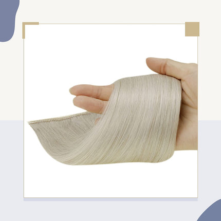 Extension Ponytail Hair Clip In Ponytail Human Hair Extensions 18" 80g Color 60 Platinum Blonde Remy Ponytail Hair Extensions Straight