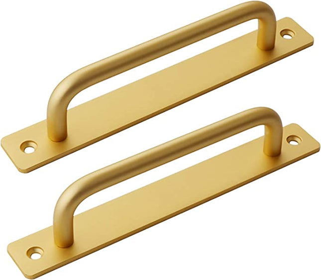 2PCS Pull Door Handles, Gold Kitchen Door Handles Barn Door Handle Internal Gate Handle Duty Aluminum Pull Handle Outdoor Indoor Bar Handles (Hole Distance: 160mm)