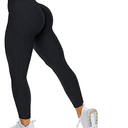 MANIFIQUE Workout Leggings Women Booty Yoga Pants High Waist Scrunch Butt Lifting Large 