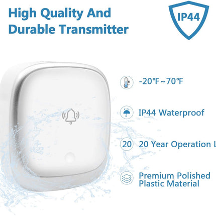 Drahtlose Türklingel – wasserdicht – keine Batterie erforderlich – Plug-and-Play