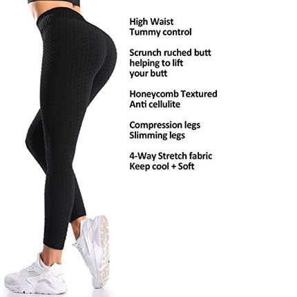 MANIFIQUE Workout Leggings Women Booty Yoga Pants High Waist Scrunch Butt Lifting Large 