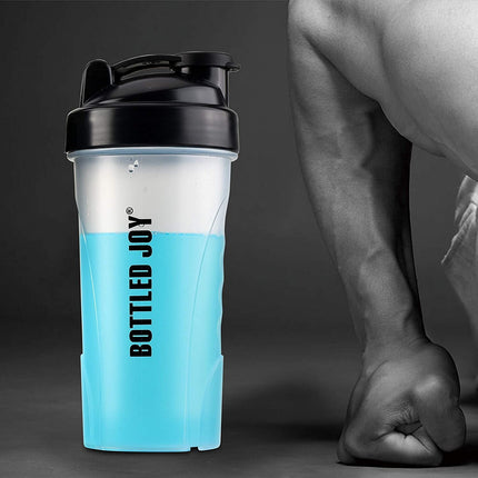Premium-Shaker-Flasche – lebensmittelechtes PP, spülmaschinen- und mikrowellenfest, rutschfest mit Rührkugel