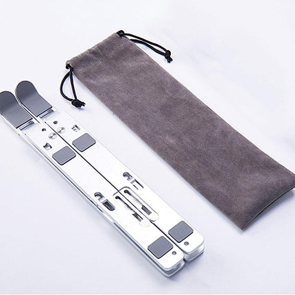 Laptop Stand - Foldable Aluminum Notebook Stand with Storage Bag - Compact and Handy - Height Adjustable Laptop Stand - Light in Weight - for MacBook Pro/Air, HP, Sony, Dell, all 10-15.6 inch laptops Tablet 