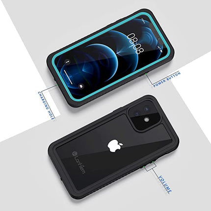Schutzhülle für iPhone 12, wasserdicht, staubdicht, stoßfest, mit integriertem Displayschutz [nicht für iPhone 12 Pro], vollständige Unterwasser-Schutzhülle für iPhone 12 6,1 Zoll – Blau