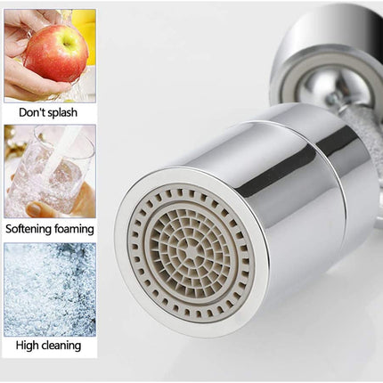 Universeller Wasserhahn mit Sprühfilter, um 720° drehbarer Wasserhahn-Sprühkopf mit robustem Kupfer- und ABS-Spritzschutz, mit Sauerstoff angereicherter Schaum, 4-lagiger Netzfilter