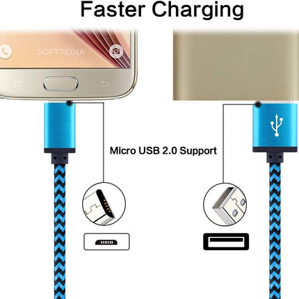 Schnelllade-Android-Autoladegerät, 3,4-A-Autoladegerät-Adapter mit 1,8 m langem Nylon-geflochtenem Micro-USB-Kabel, Schnellsynchronisierungs-Ladekabel 