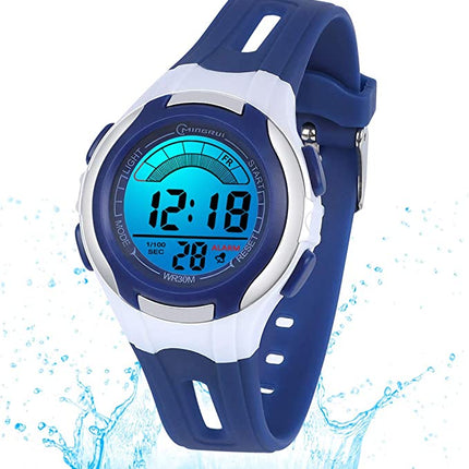 Blaue LED-Kinderuhr mit 7 Farben – wasserdicht und langlebig – perfektes Geschenk
