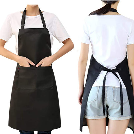 2 Pack Unisex Adjustable Cooking Apron with 2 Pockets Liquid Drop Water Resistant Cooking Kitchen Restaurant Bar Painting BBQ Apron, Multi Purpose, Black Aprons Chef Apron Unisex Aprons for Women 