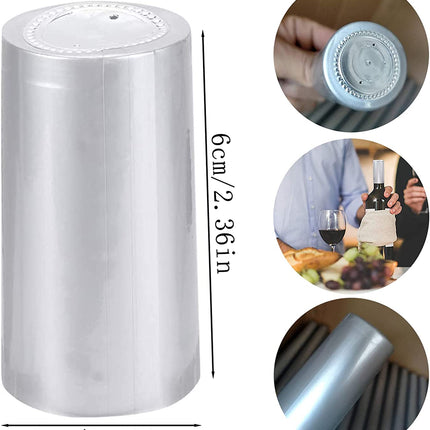 Krimpcapsules Wijnkrimpfolie Wijnflescapsules Krimpdoppen Wijnflescapsules Wijnkrimpfolie Afdichtingscapsules Flescapsules voor wijnkelders en thuisgebruik 100 stuks (zilver)