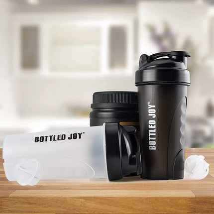 Premium-Shaker-Flasche – lebensmittelechtes PP, spülmaschinen- und mikrowellenfest, rutschfest mit Rührkugel