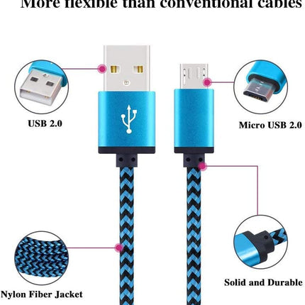 Schnelllade-Android-Autoladegerät, 3,4-A-Autoladegerät-Adapter mit 1,8 m langem Nylon-geflochtenem Micro-USB-Kabel, Schnellsynchronisierungs-Ladekabel 