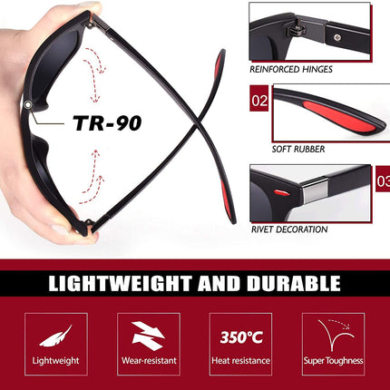 Polarized Sunglasses - Feather Light for Men and Women - Retro Sunglasses Man - for Driving, Fishing, Sports 