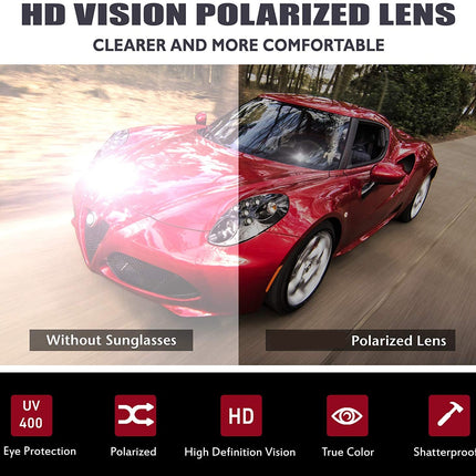 Polarized Sunglasses - Feather Light for Men and Women - Retro Sunglasses Man - for Driving, Fishing, Sports 