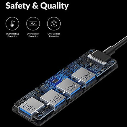 Aluminium 4-poorts ultradunne SuperSpeed 5Gbps USB 3.0-adapter Compatibel met pc MacBook Surface Pro XPS flashdrive mobiele harde schijf
