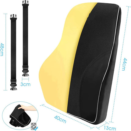 Rückenstützkissen – hochwertiger Memory-Schaum – bequem für das Büro oder Auto