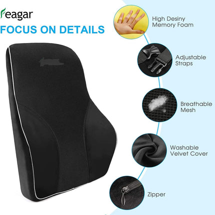 Rückenstützkissen – hochwertiger Memory-Schaum – bequem für das Büro oder Auto
