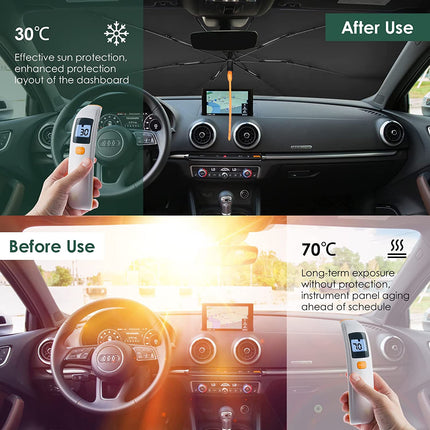 Zonwering voorruit - opvouwbaar - UV-bescherming en warmte reflectie