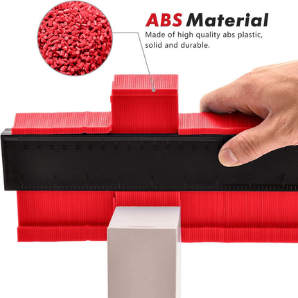 Contourmeter | 25 cm | Contour Duplicator | Grote Snijcontour Duplicator Meter | ABS Plastic meetgereedschap | Rood