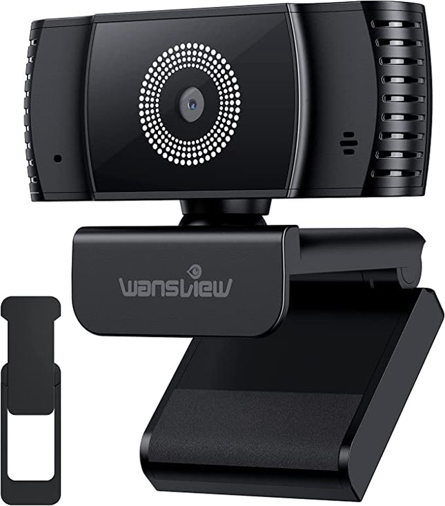 Autofokus-Webcam mit Mikrofon und Sichtschutzabdeckung wansview 1080P USB-PC-Webkamera für Laptop-Computer-Desktop für Live-Streaming Zoom-Videoanruf Online-Meeting Fernunterricht