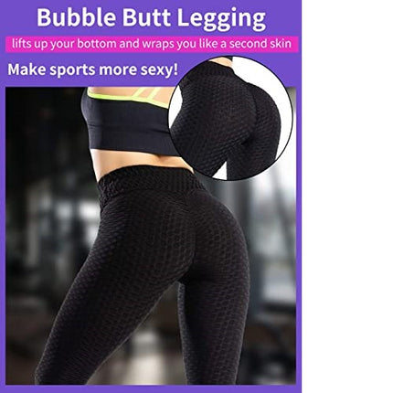 MANIFIQUE Workout Leggings Women Booty Yoga Pants High Waist Scrunch Butt Lifting Large 