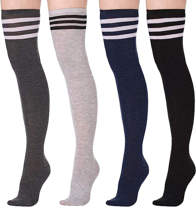 High Knee Socks for Women - Over Knee Socks - High Socks, Long Knee High Socks, Warm Leg Warmers - Knitted Sports Socks for Women and Girls 