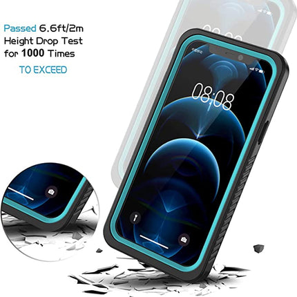 Schutzhülle für iPhone 12, wasserdicht, staubdicht, stoßfest, mit integriertem Displayschutz [nicht für iPhone 12 Pro], vollständige Unterwasser-Schutzhülle für iPhone 12 6,1 Zoll – Blau