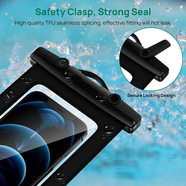waterproof phone case, [2 pack] IPX8 universal waterproof bag mobile phone dry bag for iPhone 12 Pro Max/11/XR/XS/SE 2020/7/8/Samsung Galaxy/Moto/Google/Blu and more up to 7 inch