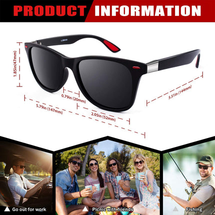Polarized Sunglasses - Feather Light for Men and Women - Retro Sunglasses Man - for Driving, Fishing, Sports 