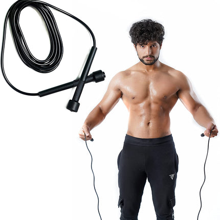 2x Muza Skipping Rope Adult for Home Exercise &amp; Body Fitness Men, Women and Children | fast skipping rope with non-slip handle | Adjustable skipping rope for Fitness, Fat Burning, Boxing, Crossfit and MMA (2 pieces)