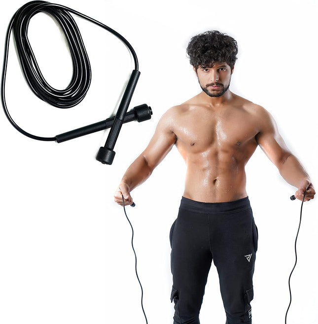 2x Muza Skipping Rope Adult for Home Exercise &amp; Body Fitness Men, Women and Children | fast skipping rope with non-slip handle | Adjustable skipping rope for Fitness, Fat Burning, Boxing, Crossfit and MMA (2 pieces)