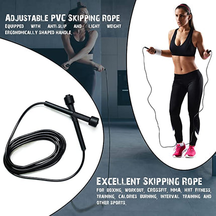 2x Muza Skipping Rope Adult for Home Exercise &amp; Body Fitness Men, Women and Children | fast skipping rope with non-slip handle | Adjustable skipping rope for Fitness, Fat Burning, Boxing, Crossfit and MMA (2 pieces)