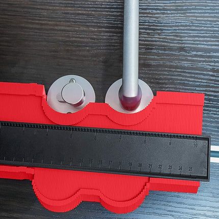 Contourmeter | 25 cm | Contour Duplicator | Grote Snijcontour Duplicator Meter | ABS Plastic meetgereedschap | Rood
